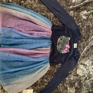 Hello Kitty Navy and Multicolor Kids Casual Dress